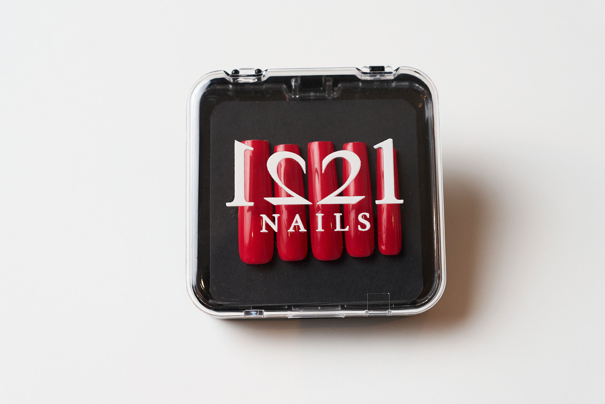 Cherry Red nails in their case